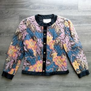 Vintage Donna Morgan for NSP Quilted Jacket with Bronze Buttons Size Petites